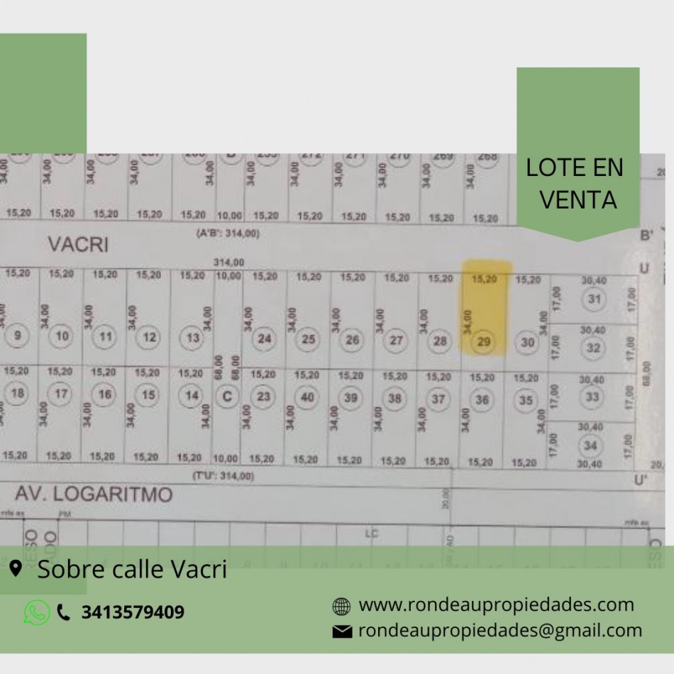 Lote en venta, las casuarinas