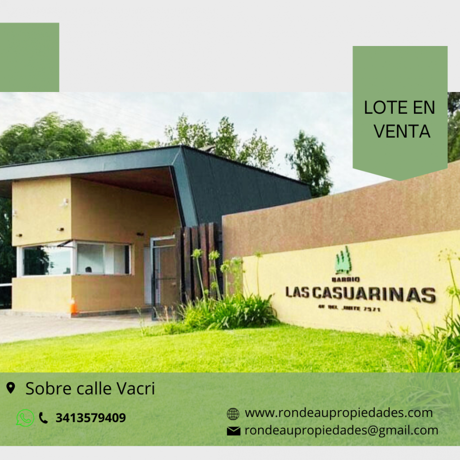 Lote en venta, las casuarinas