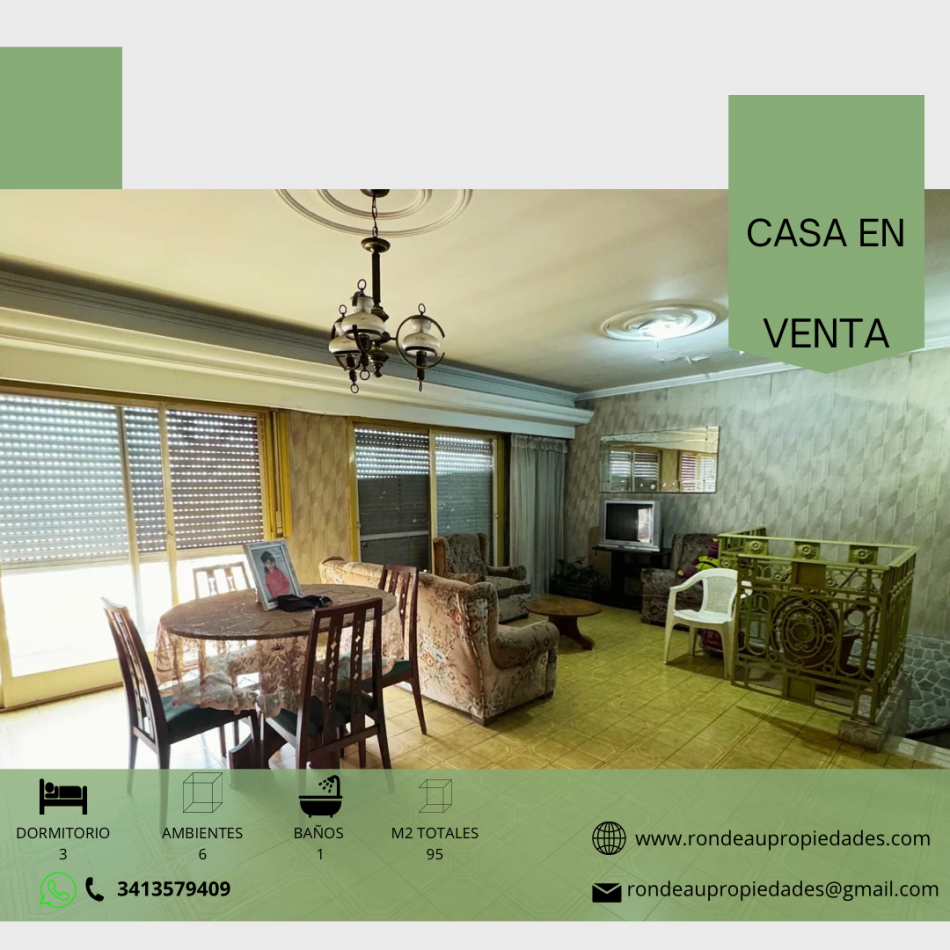 CASA EN VENTA PLANTA ALTA 3 DORMITORIOS