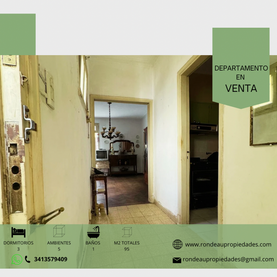 DEPARTAMENTO INTERNO DE 2 DORMITORIOS Y COMODIN EN VENTA 