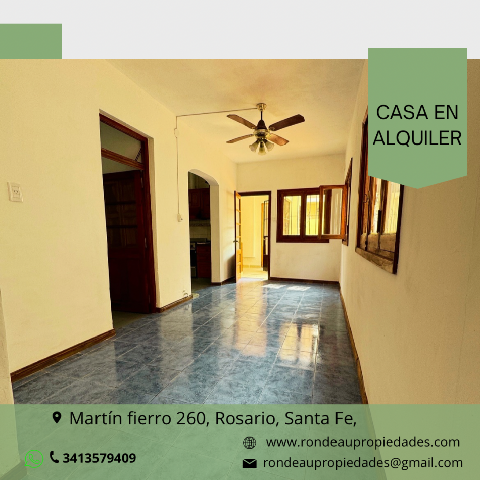 CASA DE 2 DORMITORIOS EN ALQUILER 