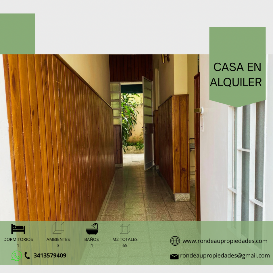 CASA DE 1 DORMITORIO EN ALQUILER