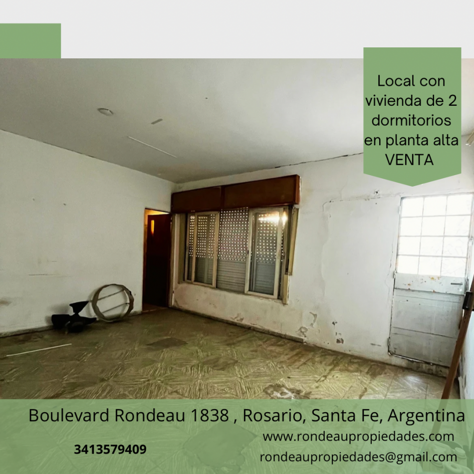 LOCAL CON VIVIENDA DE 2 DORMITORIOS EN PLANTA ALTA 