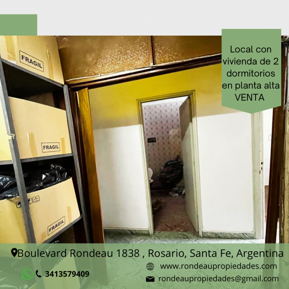 LOCAL CON VIVIENDA DE 2 DORMITORIOS EN PLANTA ALTA 