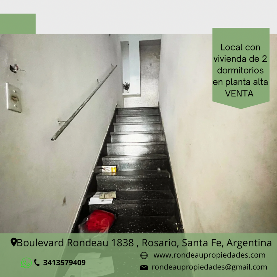 LOCAL CON VIVIENDA DE 2 DORMITORIOS EN PLANTA ALTA 