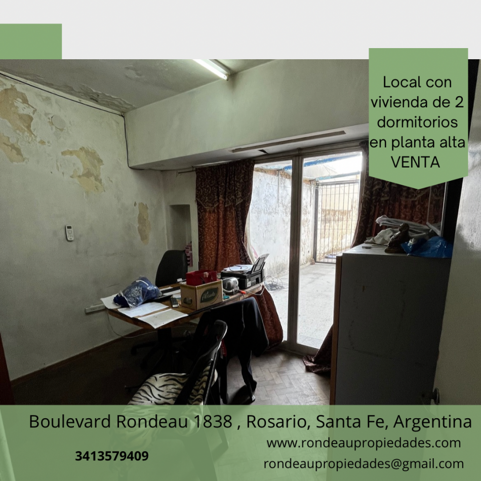 LOCAL CON VIVIENDA DE 2 DORMITORIOS EN PLANTA ALTA 