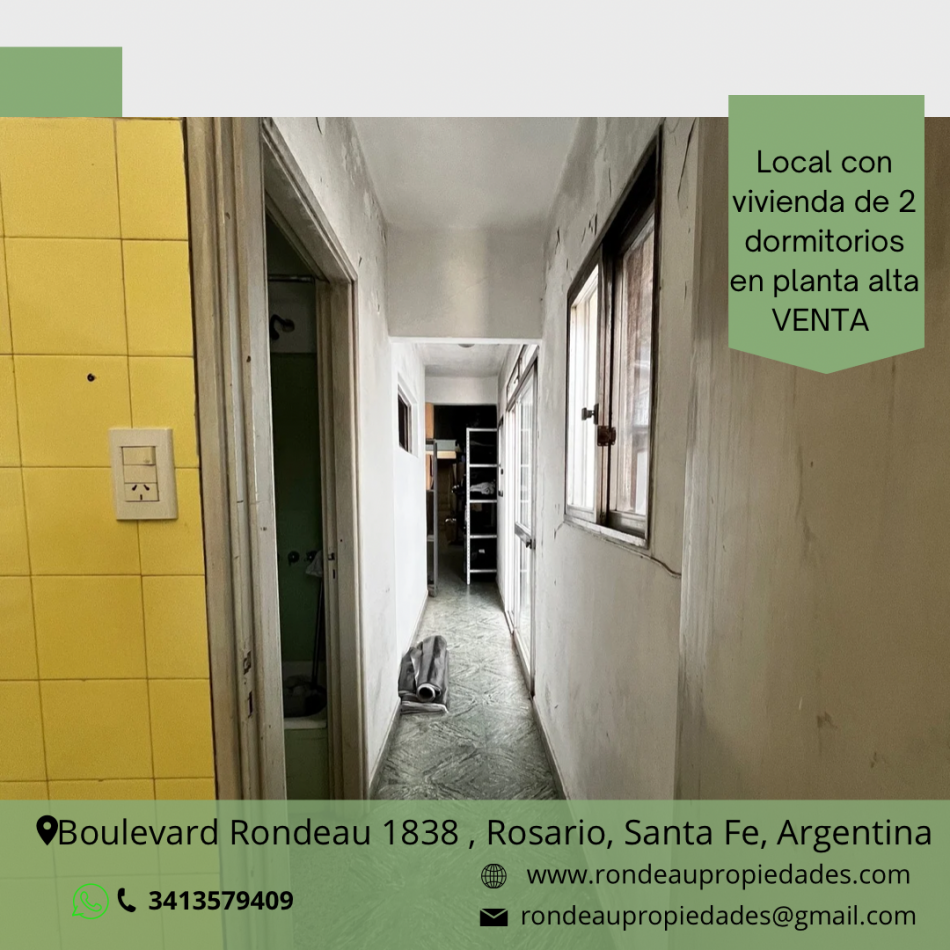 LOCAL CON VIVIENDA DE 2 DORMITORIOS EN PLANTA ALTA 