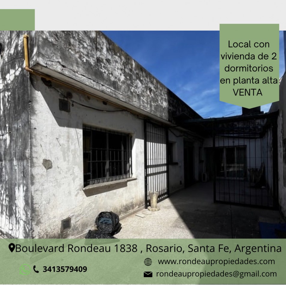 LOCAL CON VIVIENDA DE 2 DORMITORIOS EN PLANTA ALTA 