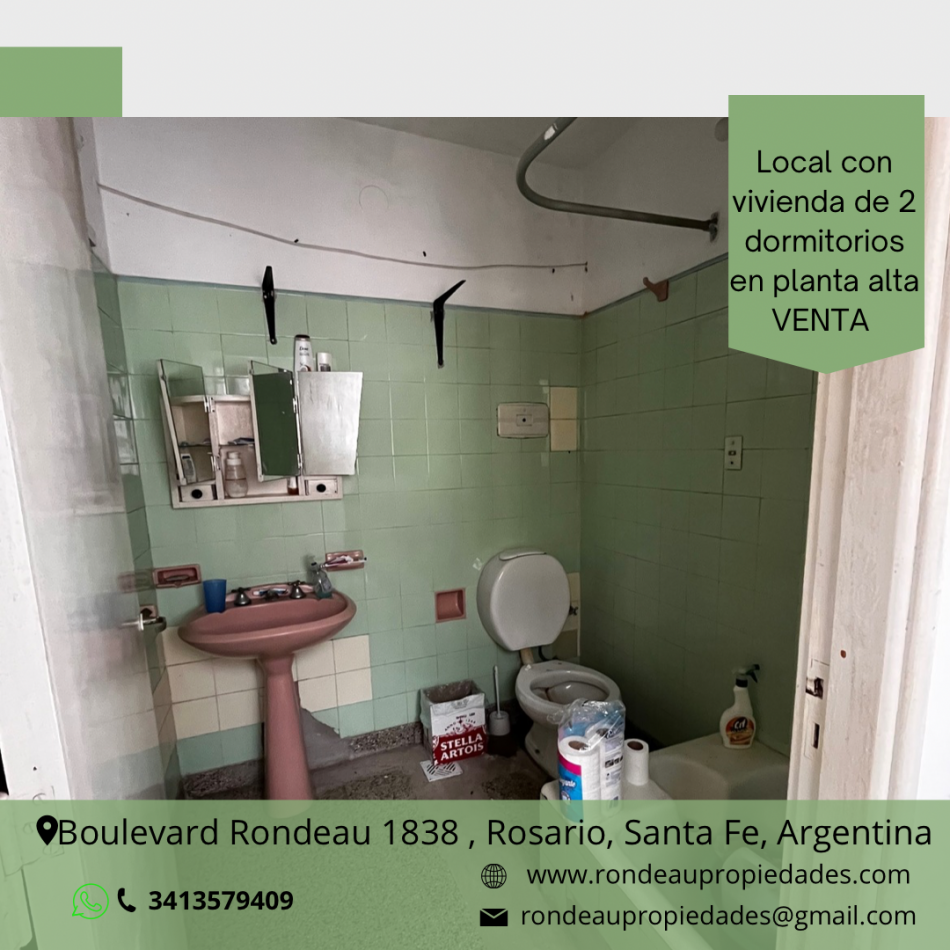 LOCAL CON VIVIENDA DE 2 DORMITORIOS EN PLANTA ALTA 